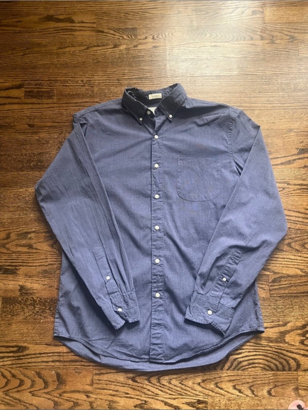 J. Crew Men's Navy Button-Down Long Sleeve Shirt
